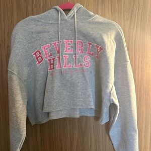 Beverly Hills California Gray Crop Hoodie